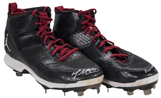 2017 Mookie Betts Boston Red Sox Game Used & Signed Jordan Cleats (Betts/Fanatics COA & MLB Authenticated)